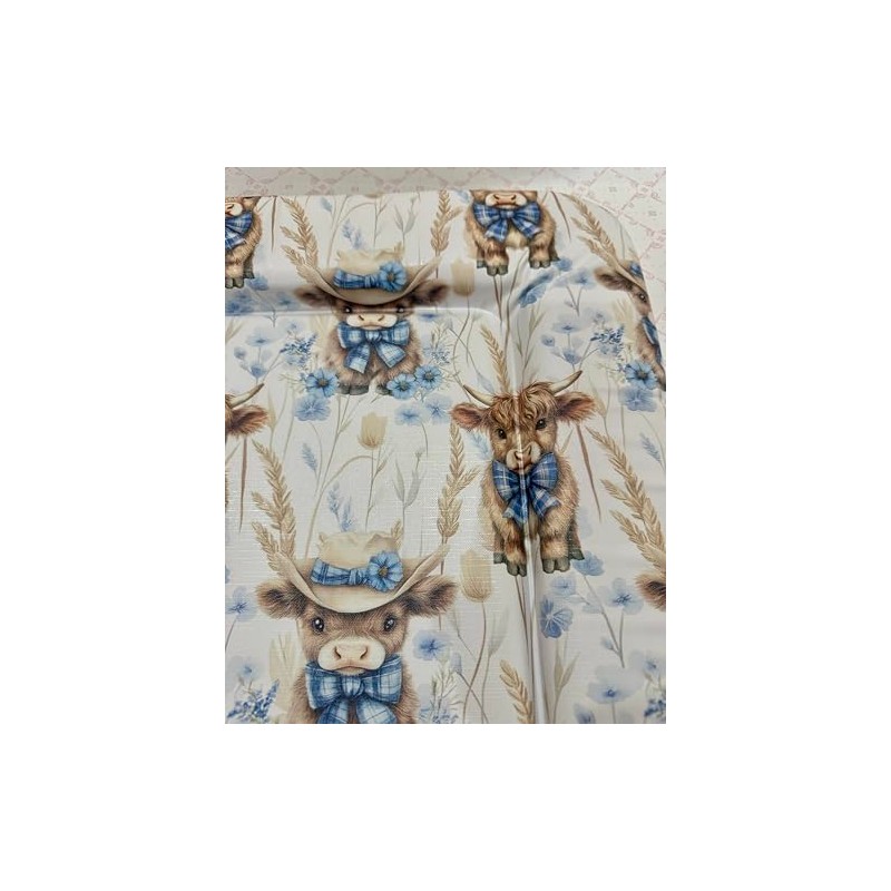 Sunnybabies Highland Cow Themed Nursery Baby Changing Mat Soft Padded
