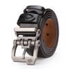 BISON DENIM Men's Leather Belt Jeans Belt Business Belt Metal