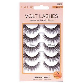 Cala 5 Pair Pack Black False Eyelashes Volume Curl Full Flare Makeup Essentials