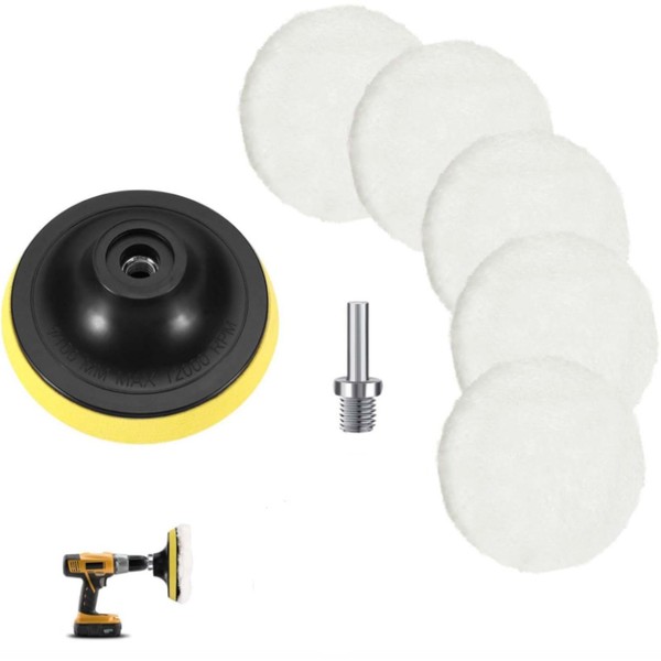 Pack of 7 Wool Polishing Pads, Wool Polishing Pad Set,