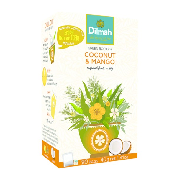 Dilmah Green Rooibos with Coconut & Mango Infusion Tea 20's,