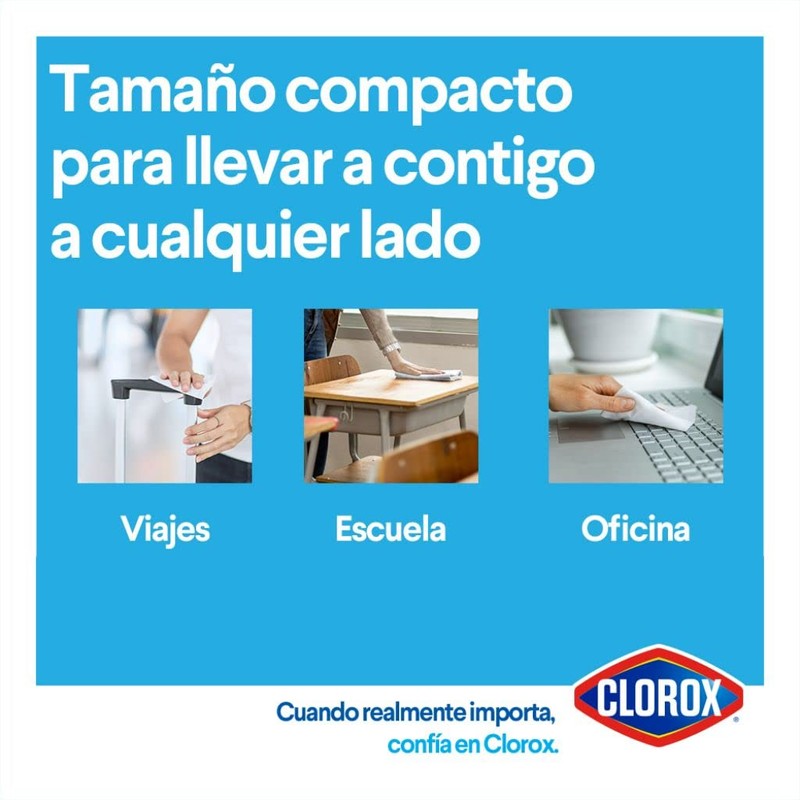Clorox Pack Toallitas Desinfectantes 15un x 6 (90 toallitas Clorox)