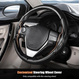 Aimato Customized Steering Wheel Cover for Toyota Camry 2015-2017/Camry SE 2012-2014/Highlander 2014-2019/Avalon 2013-2018 Thin,Anti-Slip,Scratch-Resistant Car Accessory for Toyota,Matte Black