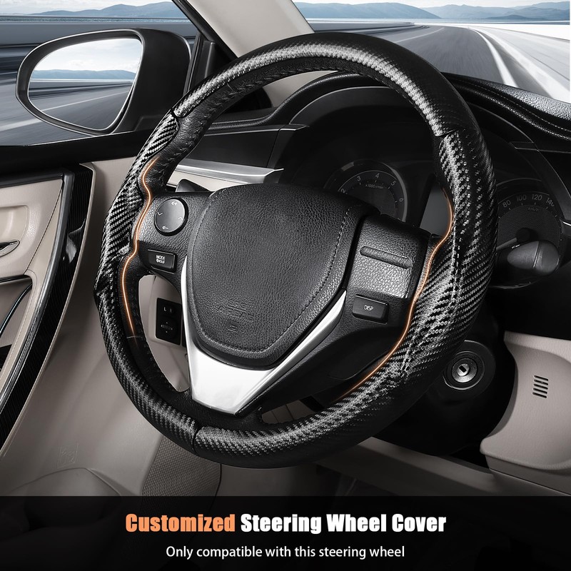 Aimato Customized Steering Wheel Cover for Toyota Camry 2015-2017/Camry SE