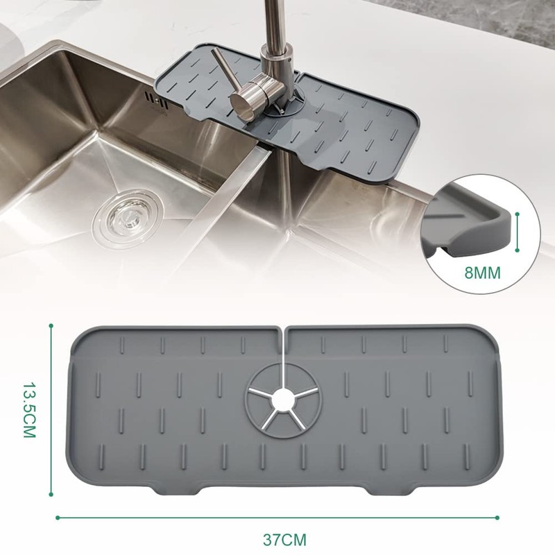Splash Guard for Sink Faucet, Silicone Sink Splash Drain Drying