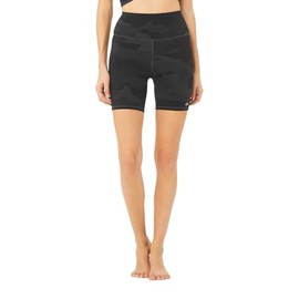 Alo Yoga Women's High Waist Vapor Short, Black Camouflage, XX-Small