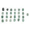 25pcs Rune Stones Set Hand Carved Polished Green Aventurine Portable