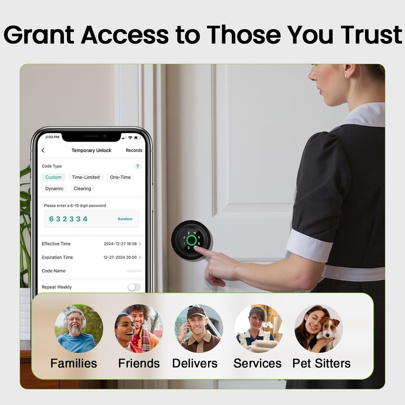 GHome Smart Fingerprint Door Lock, 4 in 1 Smart Fingerprint
