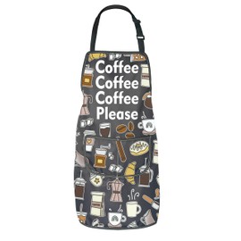 JNIAP Barista Gift Coffee Please Apron Coffee Lover Gift Co-ffee Drinker Gi-ft (Coffee Please)