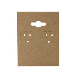 Pack of 100 - Kraft Hanging Earring Cards, Jewelry Display - Size: 1.5" x 2"
