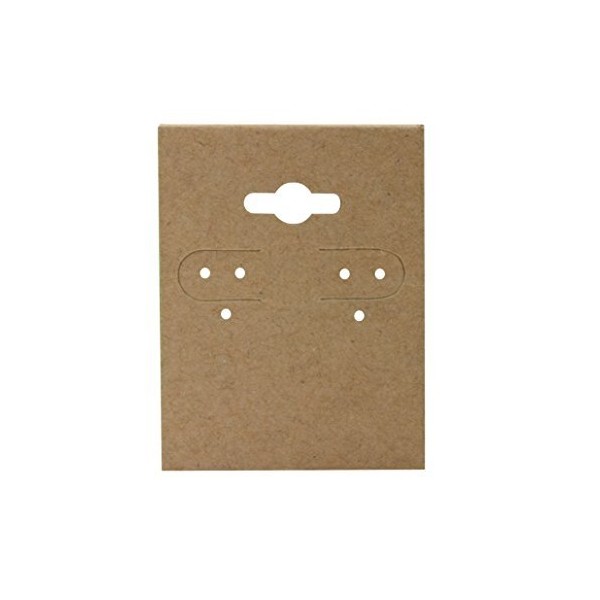 Pack of 100 - Kraft Hanging Earring Cards, Jewelry Display