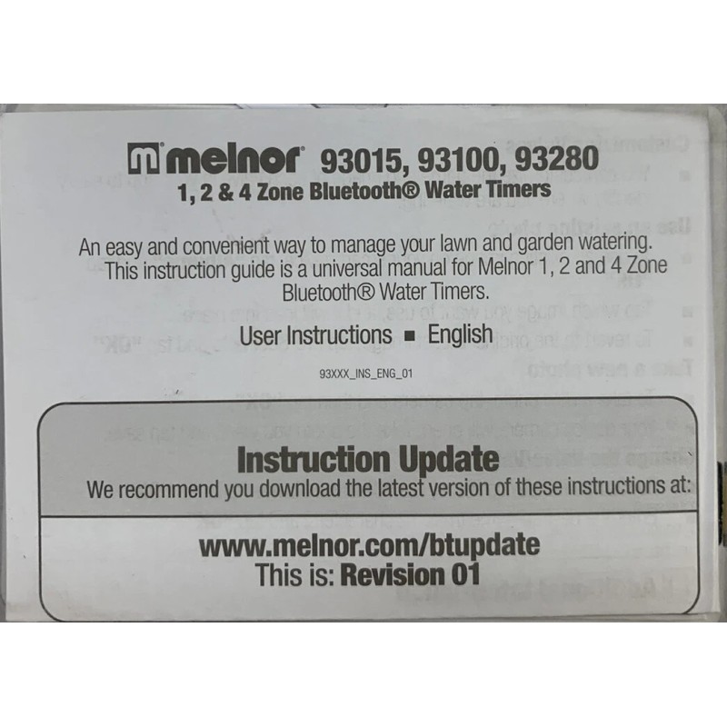 Melnor 93015 1 Zone Bluetooth Water Timer New Free Shipping