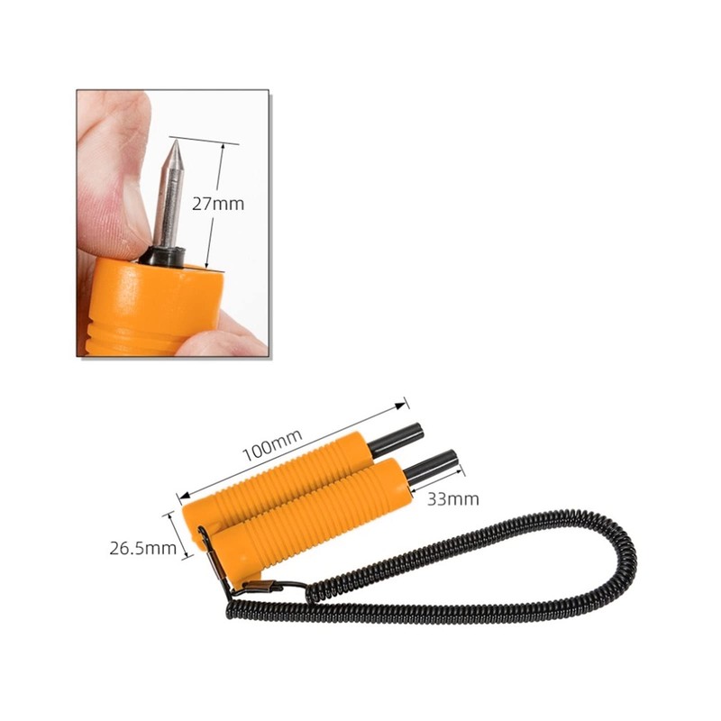 Fishing Ice Picks Kit,Ice Fishing Safety Pick Stainless Steel Orange