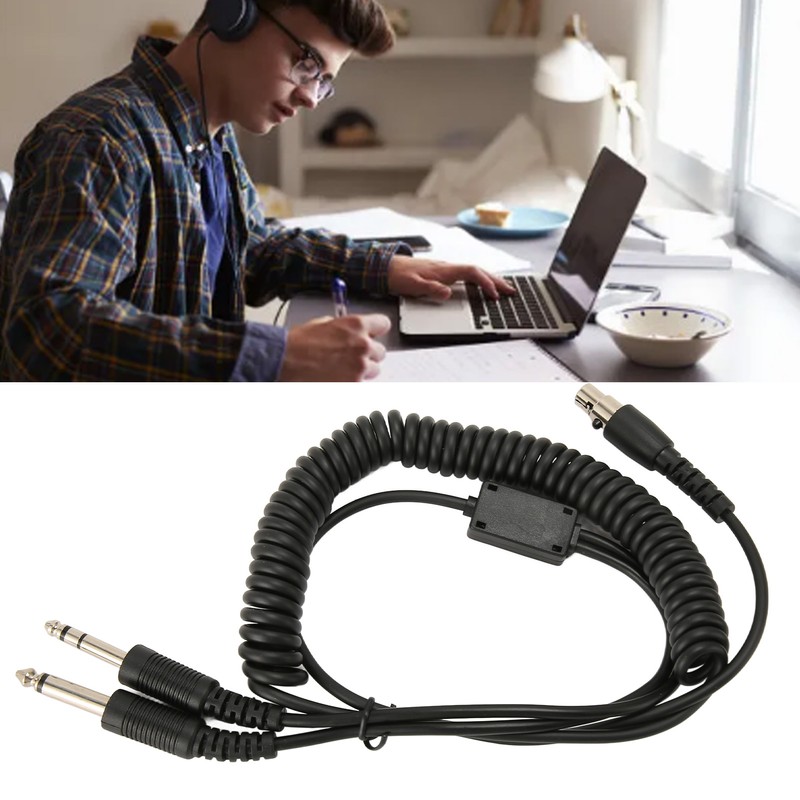 Mini XLR 5 Pin Plug to GA Dual Plugs Headset