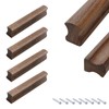 Tsnamay 4Pcs Drawer 5.12"/130mm Solid Pulls Walnut Kitchen Wardrobe Cabinet