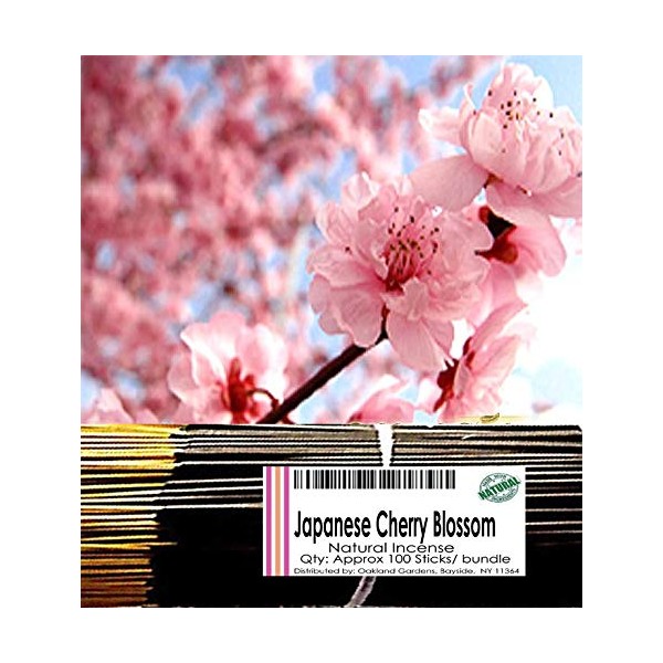 Oakland Gardens Premium Hand Dipped Incense Sticks, You Choose The Scent. 100 Sticks Japanese Cherry Blossom. (Japanese Cherry Blossom)