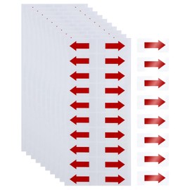 Mini Skater 200pcs Directional Arrow Stickers PVC Marking Sign Tape Label for Seal Fixing Removable Adhesive Decal Instructions Sticker Waterproof Arrow Sign,10mm Non-Sticky at The End (Red)