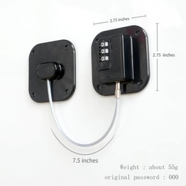 Fridge Lock Refrigerator Lock Freezer Lock Child Locks for Cabinets and Drawers Easy Install No Keys Combination Lock Multifunctional Child Safety Cabinet Lock(2, Black)