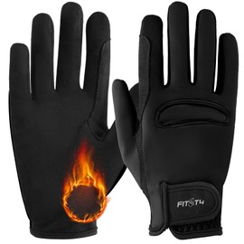 FitsT4 Sports Children's Riding Gloves Winter Grip Non-Slip Gloves Riding Children Boys Girls with Touchscreen Design for Riding Sports, Black, M