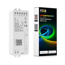 FCOB 2.4G WiFi SPI DR03W RGB LED Control Support RF Remote Control Smart Life Tuya App Alexa Google Home Control for WS2811 WS2812B WS2813 WS2815 etc COB SMD Addressable RGB LED Strip