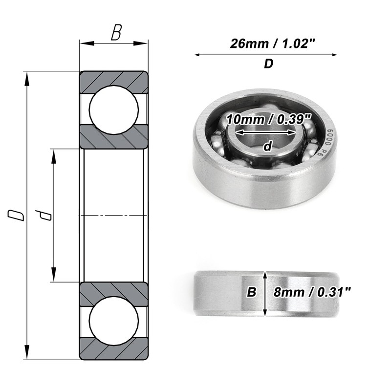 ACROPIX 6000 Deep Groove Ball Bearing P6 10x26x8mm Lubricated Bearing