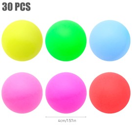 JJQHYC 30 Pieces Table Tennis Balls Colorful Ping Pong Balls 40 mm Plastic Table Tennis Balls for Party Games, Cat Toys and Craft