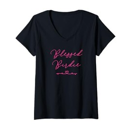 Womens Blessed Birdie V-Neck T-Shirt