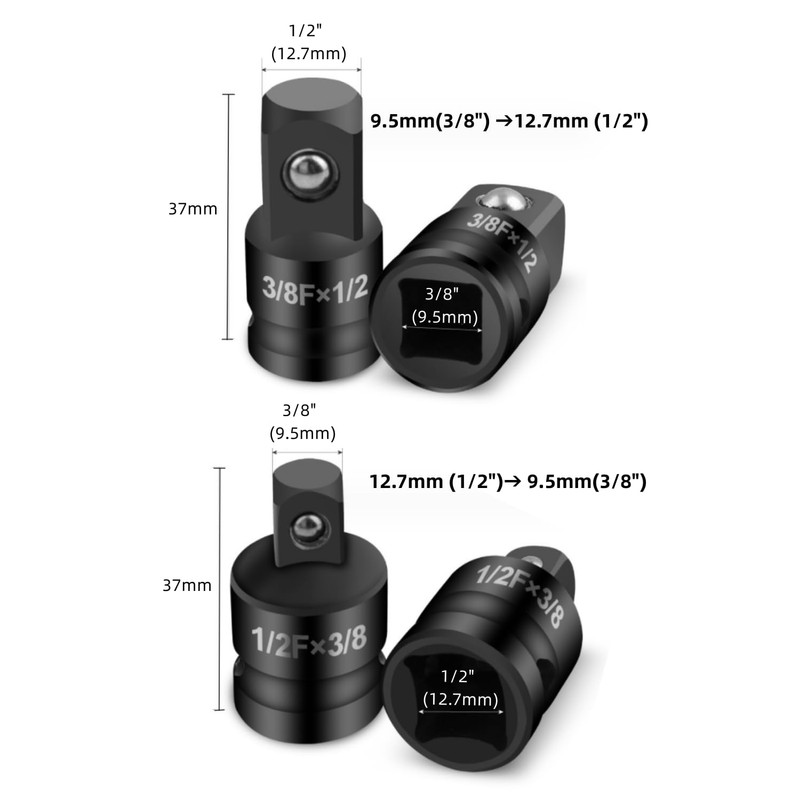 YFFSFDC Socket Adapter Set, Insertion Angle Conversion Sockets, Set of