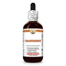 Cranberry (Vaccinium Macrocarpon) Dry Berry Tincture, Made in Hawaii, All Natural, Vegan, Pure Liquid Extract - 2 fl.oz