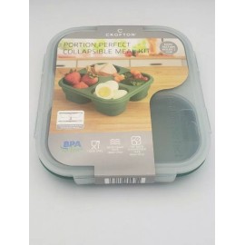 CROFTON PERFECT PORTION COLLAPSIBLE MEAL KIT 1 CUP WITH 4 SECTIONS. BPA FREE