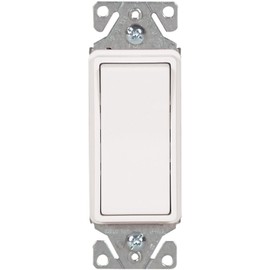 Eaton 7511W 15 Amp 120/277V Heavy-Duty Grade Single-Pole Decorator Lighted Switch with Back & Push Wire, White