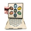 Set mit 7 Chakra-Steinen in Holzbox, graviert, Geschenkbox (Blume des