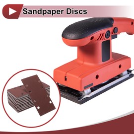 HEROFFIX 100 Pcs Sanding Discs Wet Dry Waterproof Hook & Loop Sandpaper for Woodworking, Automotive Refinishing 7.28"x3.66" 8 Hole 220 Grit Red Aluminum Oxide