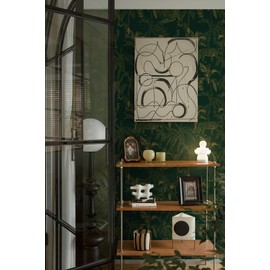 Heroad Dark Green Peel and Stick Wallpaper Boho Contact Paper 17.3"x196" Jungle Wall Paper Removable Self Adhesive Cheetah Wallpaper for Bedroom Living Room Cabinet Waterproof Bathroom Vinyl Roll