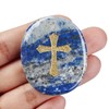 QINJIEJIE Lapis Lazuli Healing Crystals Cross Thumb Gemstones Worry Stone