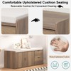 IBF Rustic Shoe Storage Entryway Bench with Upholstered Cushion Seating,