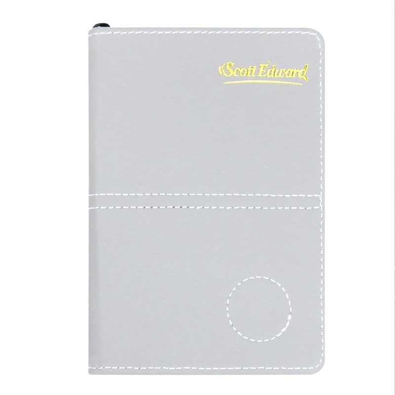 Scott Edward ゴルフ スコアカードカバー レザー スコアカードホルダー 統計とスコアトラッキング 防水 ソフト 厚手
