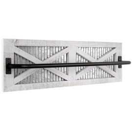 Autumn Alley Farmhouse Rustic Towel Rack Holder - Wood Towel Rack - Farmhouse Towel Holder for Rustic Bathroom and Farmhouse Kitchen Style Décor - 24" Wall Mounted, Rustic White