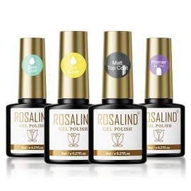 ROSALIND Top Coat Gel UV Shellac Base Coat Top Coat and Nail Primer Set Matte Top Coat Primer for Gel Nails Primer Nails for Nail Art Design 8 ml