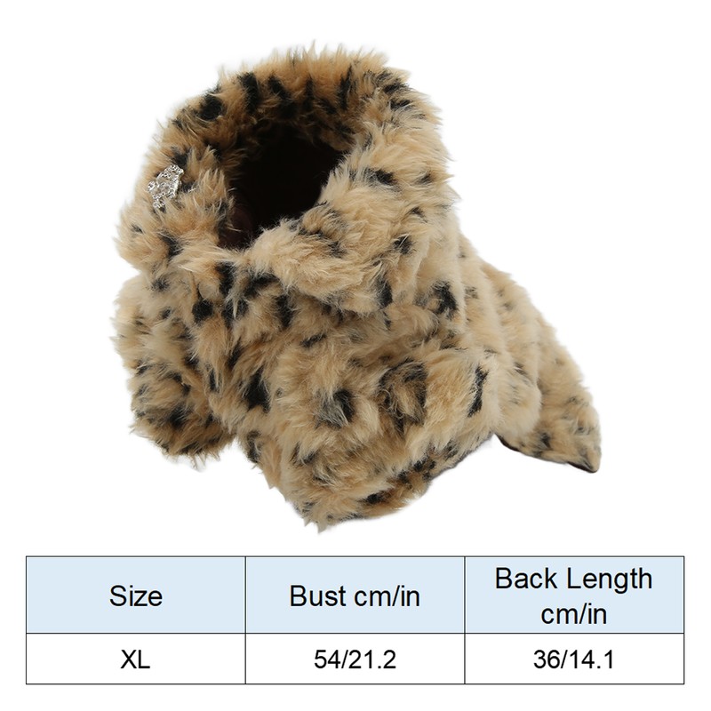 Pet Leopard Print Cloak Cute Retro Stylish Puppy Plush Jacket