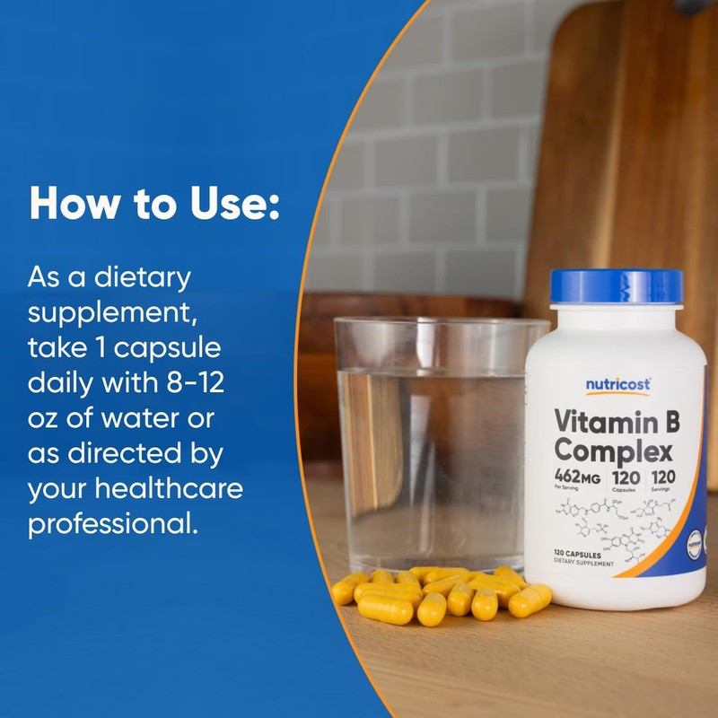 Nutricost High Potency Vitamin B Complex 462mg, 120 Capsules -