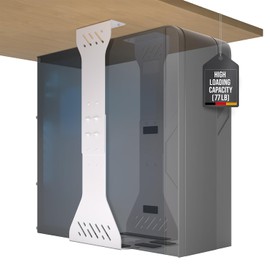 Heavy Duty Under Desk PC Holder – Up to 77 lbs Load Capacity - Adjustable Computer Tower Holder – CPU Holder Under Desk Mount - PC Holder Under Desk – Under Desk Computer Mount (Black)