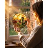 Stained Glass Window Hanging, Tempered Glass Garden Suncatcher 7.8"