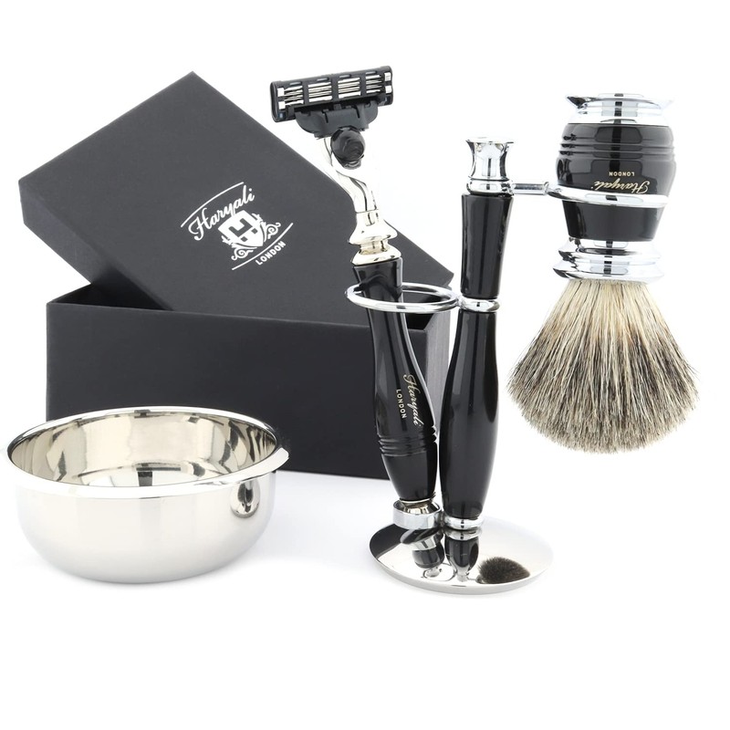 Haryali London 5 Pcs Shaving Set with 3 Edge Razor,
