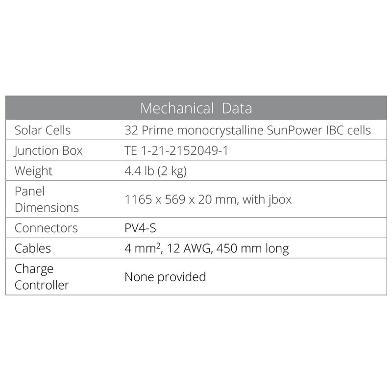 SunPower Flexible 100 Watt Monocrystalline Solar Panel