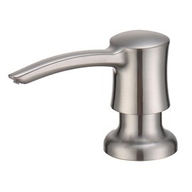 GICASA Built in Sink Soap Dispenser or Lotion Dispenser for Kitchen Sink, Brushed Nickel ABS Pump Head, with 11 Ounce Large PET Soap Bottle