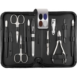 Solingen Mega 12-Piece Manicure Set - Nail Set for Men and Women with Everything You Need for Manicures and Pedicures in High-Quality Genuine Leather Case