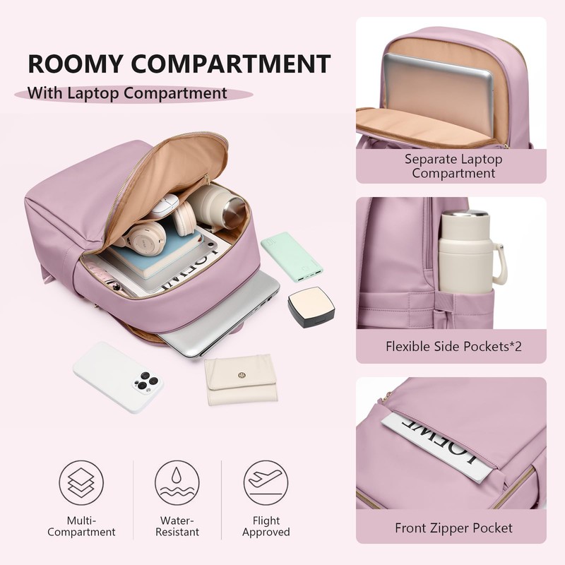 Women Laptop Backpack with Separate Laptop Compartment Fits 14 Inch