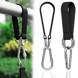 HEOUCH Pack of 2 Swing Attachments, Hanging Chair Hanging, Hammock Attachment, Nylon Hanging Strap, with 2 Heavy Duty Carabiners, Lock of the Nut Interface, for Swing Hanging Chair