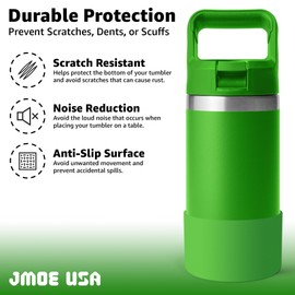 Jmoe USA Silicone Boot for Yeti Rambler Jr 12oz and 18oz Bottle | 2mm Sleeve | Anti-Slip Boot | Protector for the Bottom of your Bottle | Protects Against Damage | BPA Free Silicone (Canopy Green)